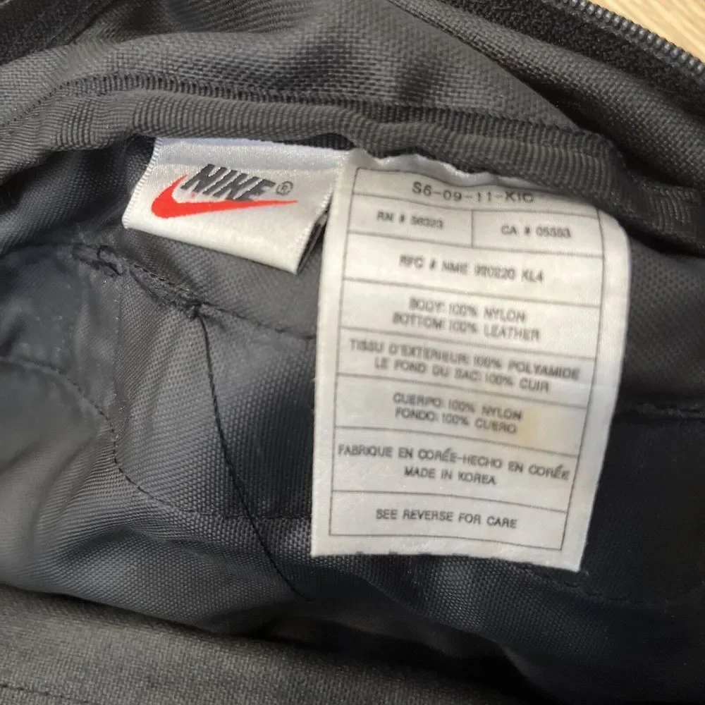 Nike Backpack Purple Swoosh Logo Leather‎ Bottom Y2K 1996 NCAA Div 1 Tennis HTF